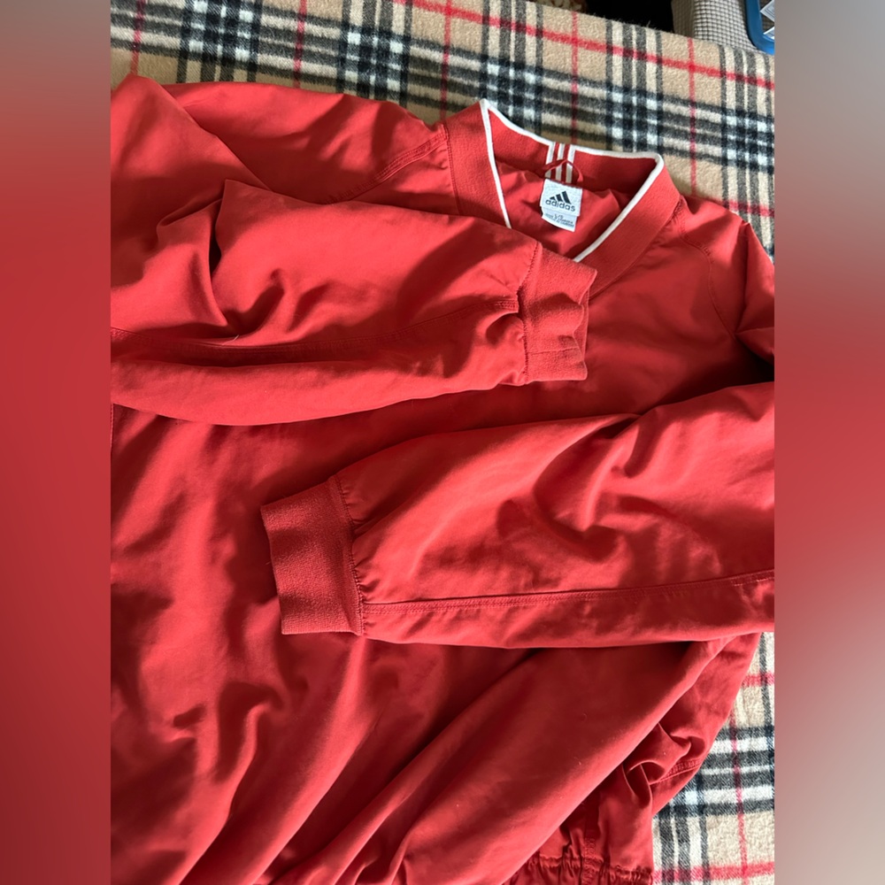 Vintage ADIDAS climashell wind Golf Resort Pullover red jacket size L - Picture 10 of 12